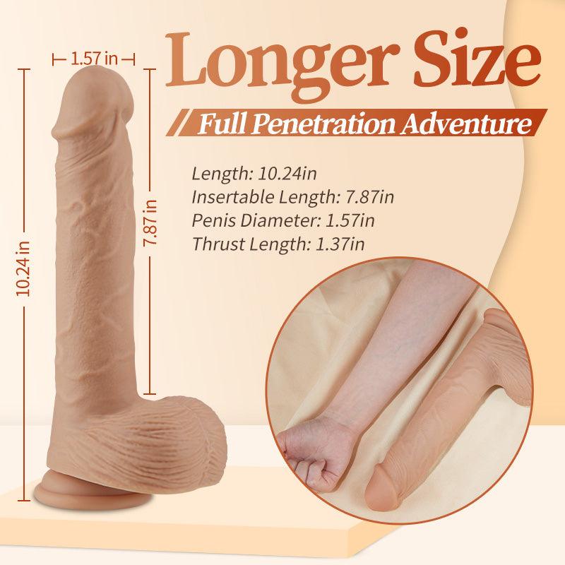 KING - 10.24 Inch 5 Telescoping 7 Vibrating Swinging Dildo - Sexdoll.Sex