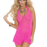 Lace Halter Mini Dress - One Size and Queen Available