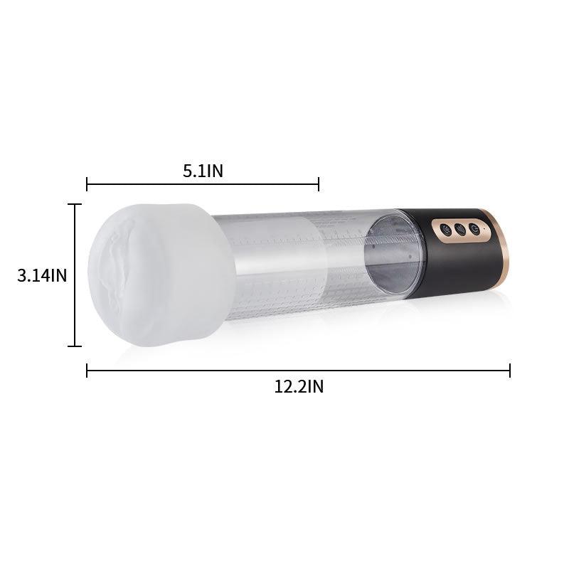 2 in 1 Four Sucking Transparent Penis Enlargement Pump with Lifelike Sleeve - Sexdoll.Sex