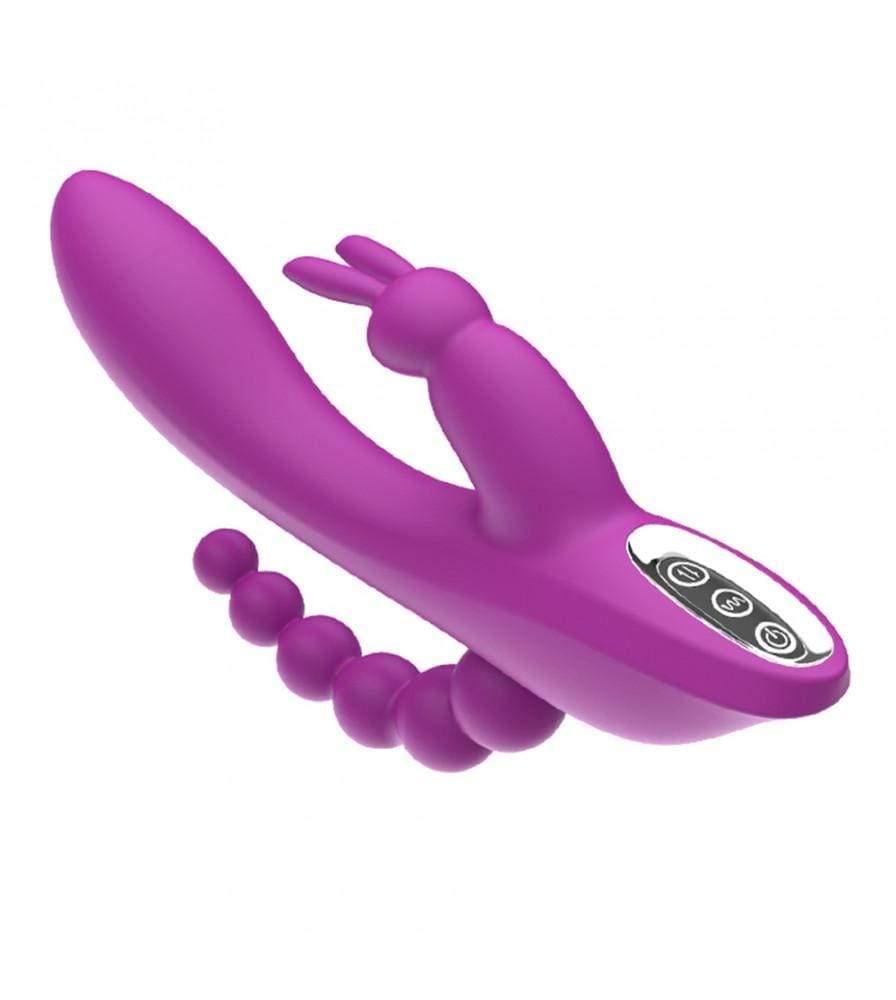 3-in-1 7 Vibrating Modes Rabbit G-Spot Stimulator Anal Dildo Vibrator - Sexdoll.Sex