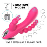 3-in-1 7 Vibrating Modes Rabbit G-Spot Stimulator Anal Dildo Vibrator - Sexdoll.Sex