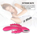 3-in-1 7 Vibrating Modes Rabbit G-Spot Stimulator Anal Dildo Vibrator - Sexdoll.Sex