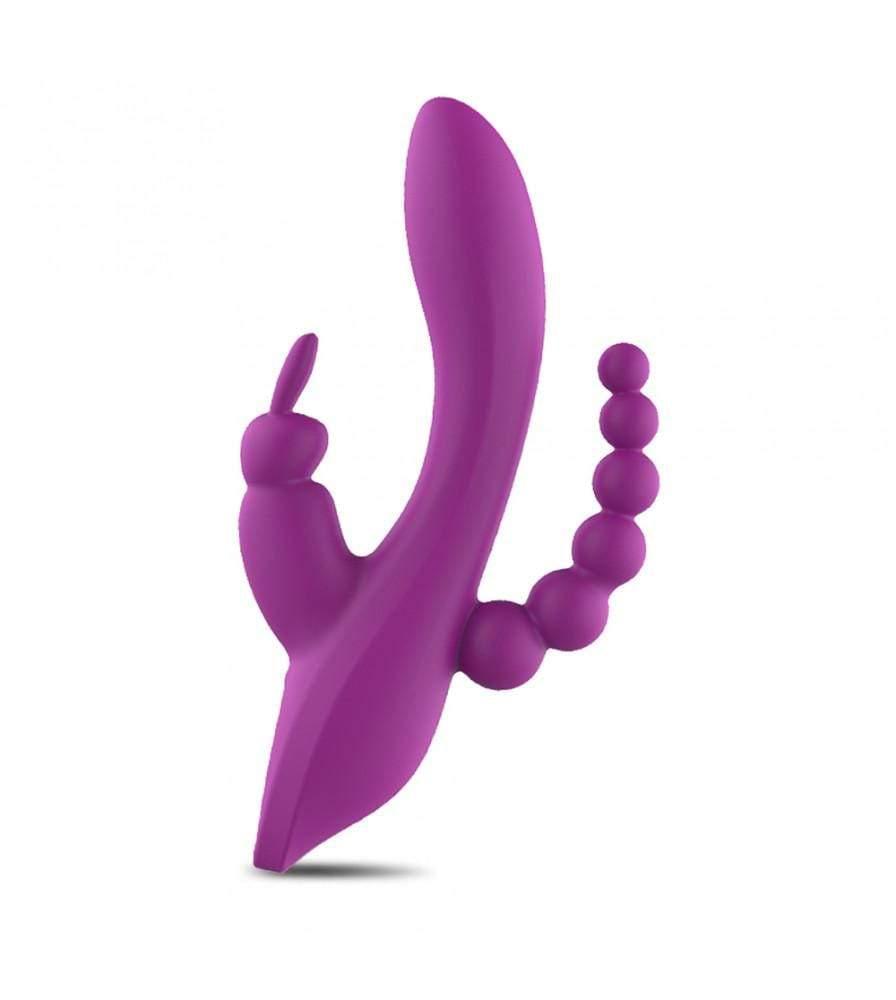 3-in-1 7 Vibrating Modes Rabbit G-Spot Stimulator Anal Dildo Vibrator - Sexdoll.Sex