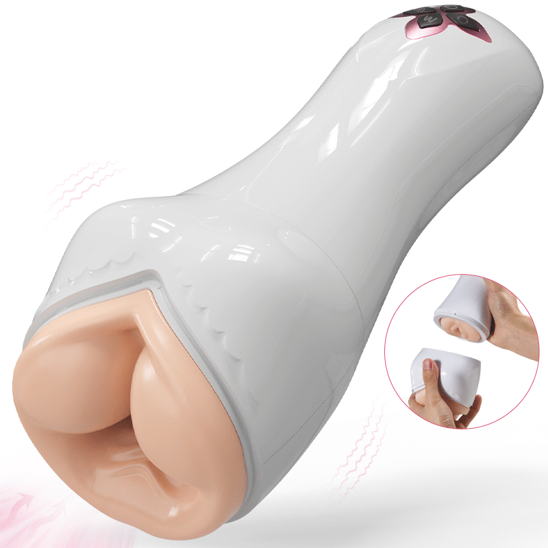 Split Design Masturbation Cup with Suction and Vibrations - Sexdoll.Sex