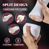 Split Design Masturbation Cup with Suction and Vibrations - Sexdoll.Sex