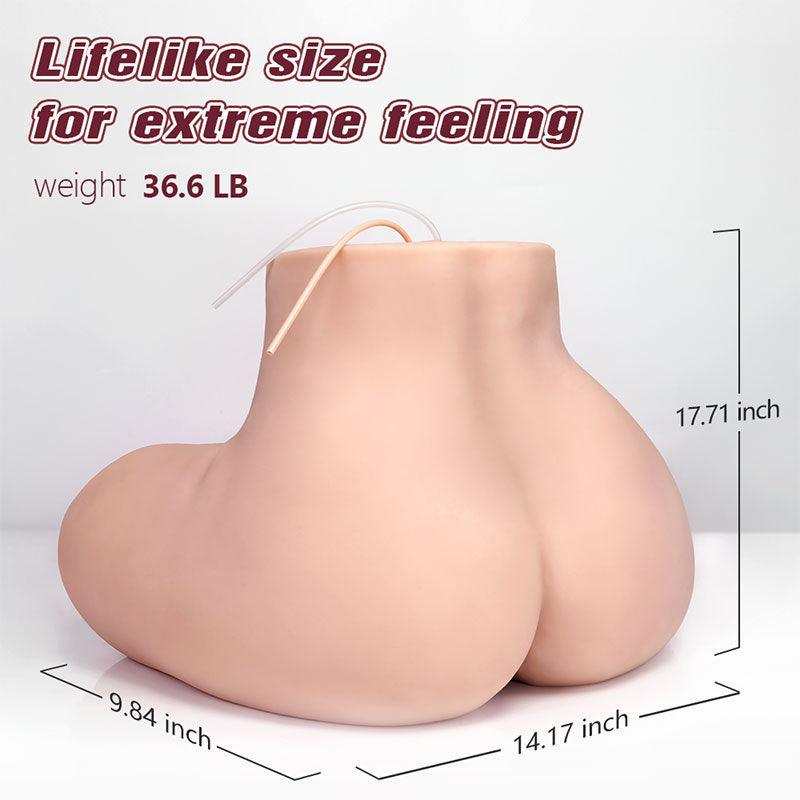 36.6lb Automatic Vibrating Sucking Ingrid Lifelike Size Dual-Entry Plump Butt Male Masturbator - Sexdoll.Sex