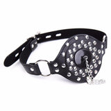 Leather Studded Open Mouth Feeding Gag