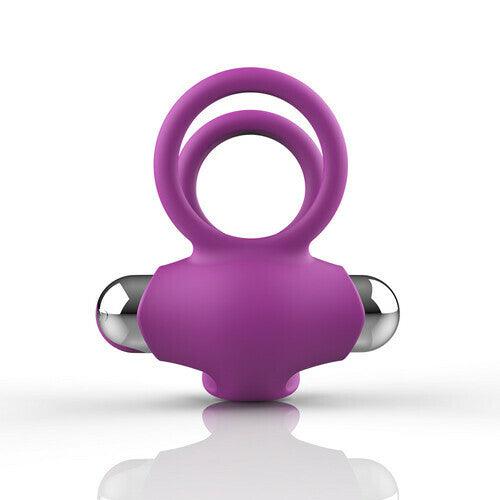 4 Color Dual Cock Rings with Vibrating Clit Stimulator - Sexdoll.Sex