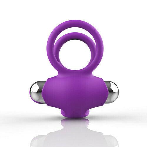 4 Color Dual Cock Rings with Vibrating Clit Stimulator - Sexdoll.Sex