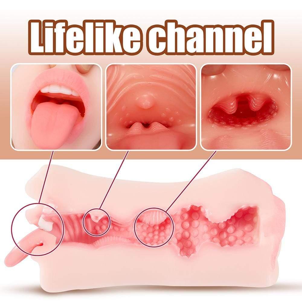 5.9-Inch Realistic Mouth with 3D Teeth and Tongue Pocket Pussy - Sexdoll.Sex