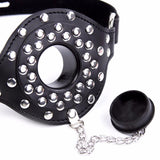 Leather Studded Open Mouth Feeding Gag