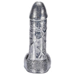 6.8-Inch Alloy Silver Pussy Anus Stimulation Dildo - Sexdoll.Sex