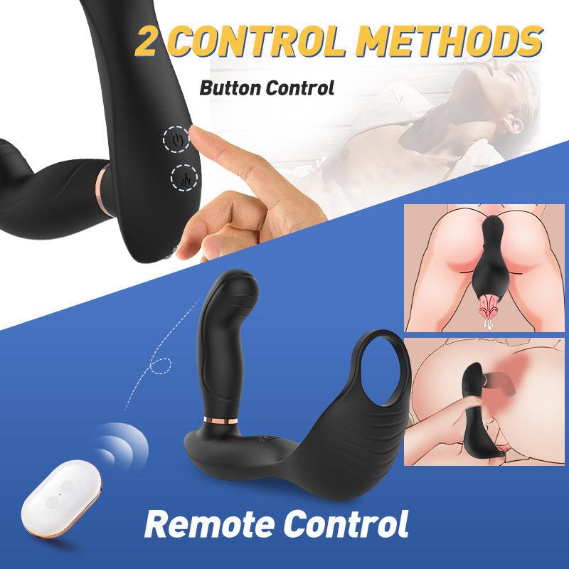 7 Vibrating Pulsating Balls Teasing Butt Plug with Cock Ring: Unleash Pleasure at its Finest - Sexdoll.Sex