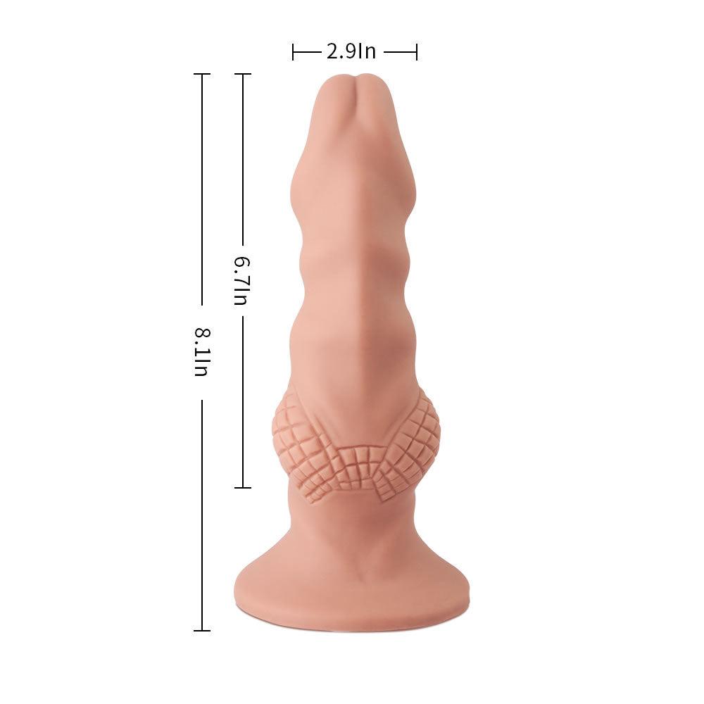 8.1-Inch Silicone Lattices Design Suction Base Dildo - Sexdoll.Sex