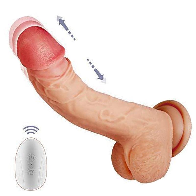 8.5 Vibrating Thrusting Dildo - Realistic & Remote Control - Sexdoll.Sex