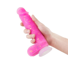 8.7-Inch Pink Glitter Remote Control Vibrating Dildo - Sexdoll.Sex