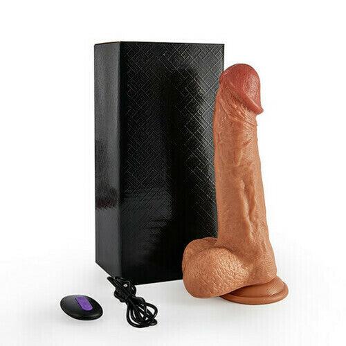 9-Inch Realistic Dildo - Powerful Vibrating Remote Control - Sexdoll.Sex