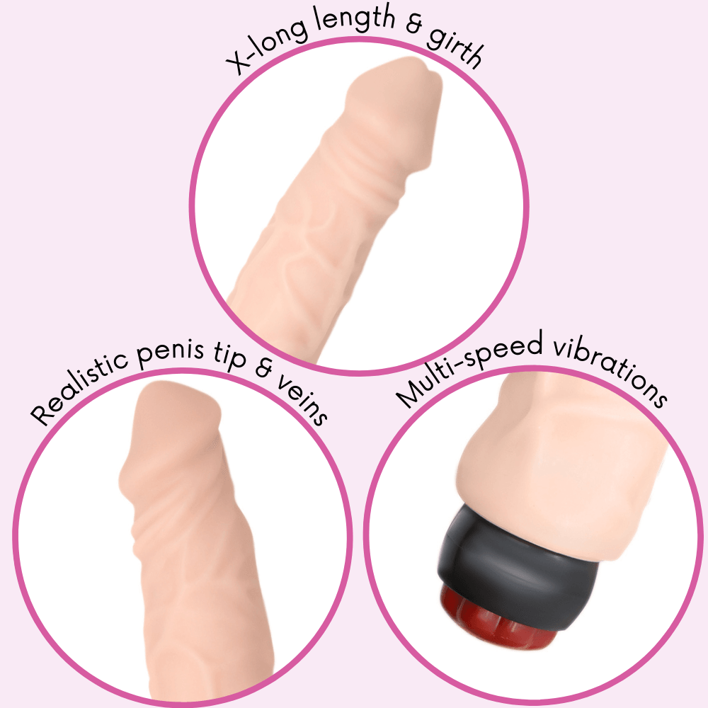 9 Inch Ultra Veined Vibrating Dildo - Sexdoll.Sex