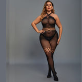 Black Crisscross Bodystocking - One Size and Queen Available