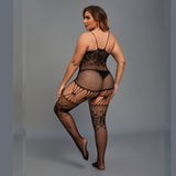 Black Crisscross Bodystocking - One Size and Queen Available