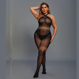 Black Crisscross Bodystocking - One Size and Queen Available