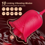 Blossom Bliss: 2-in-1 Rose Vibrator with 10 Vibration & 6 Suction Modes - Sexdoll.Sex