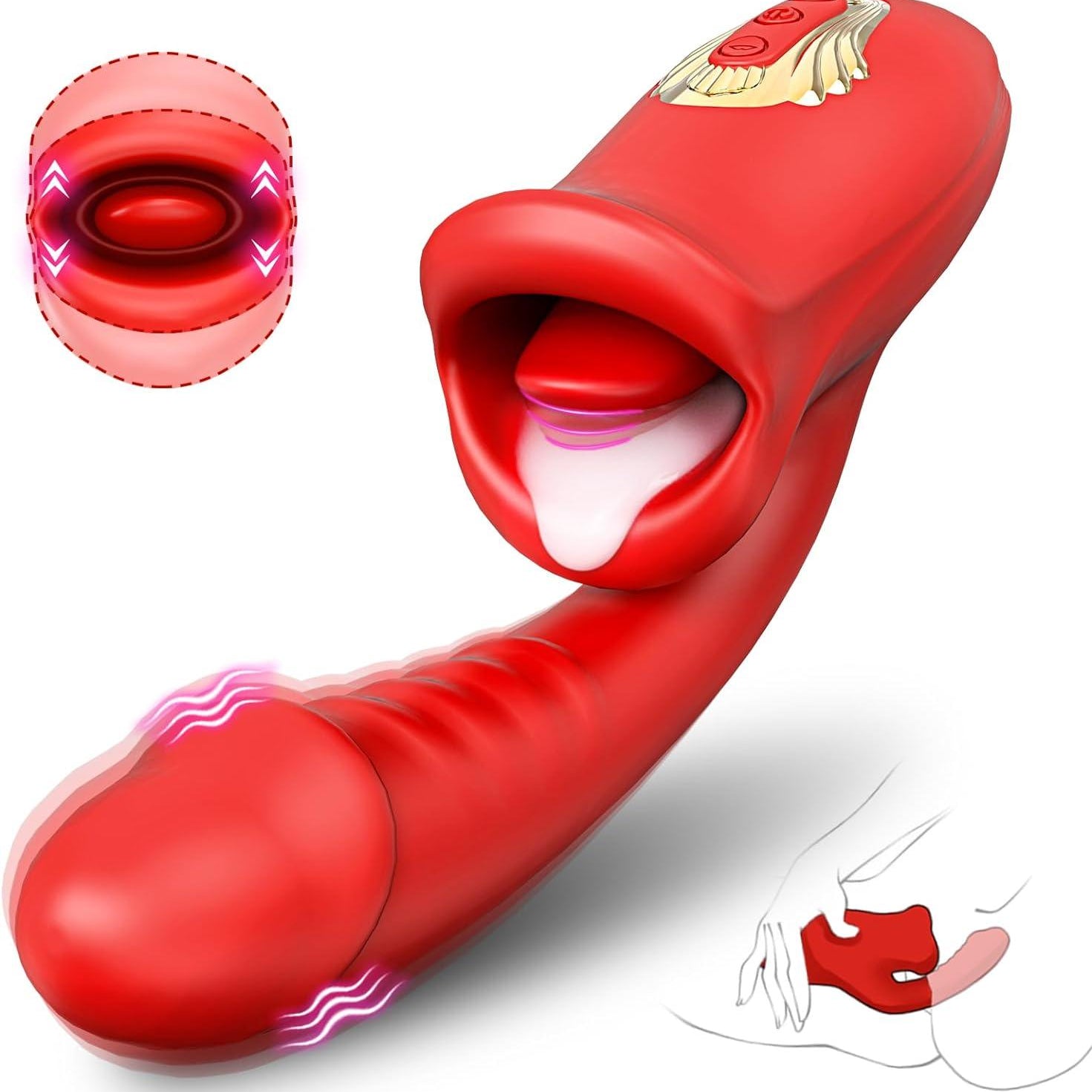 Lips Clit Toy for Solo or Couple's Play - Mimic Oral Sensation - 20 Vibration Settings - Sexdoll.Sex