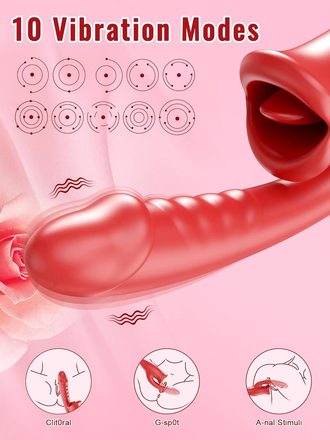 Lips Clit Toy for Solo or Couple's Play - Mimic Oral Sensation - 20 Vibration Settings - Sexdoll.Sex