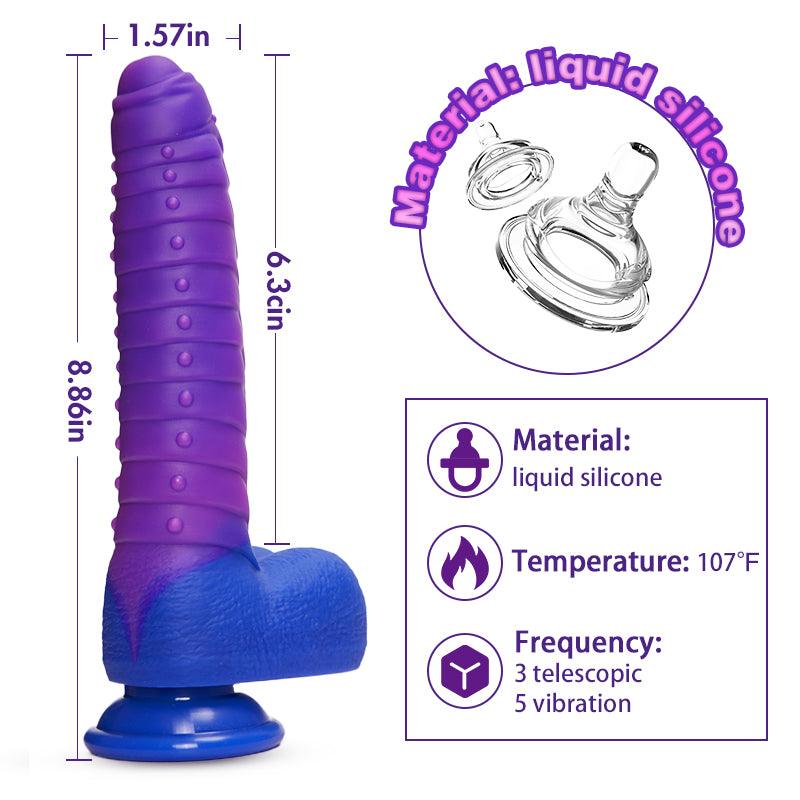 Absalom-Caterpillar 9-Inch Color-changing Intelligent Heating 3 Thrusting 5 Vibrating Dildo - Sexdoll.Sex