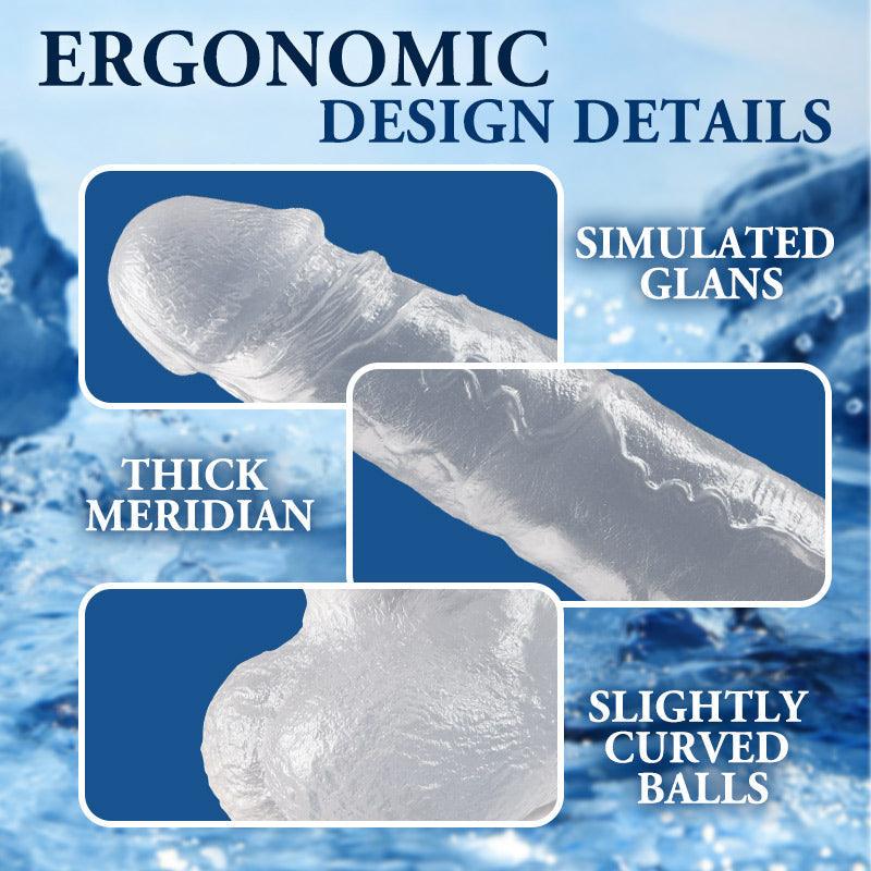 AcameJoy Manual Transparent 7.4 Suction Cup Large Dildo - Sexdoll.Sex