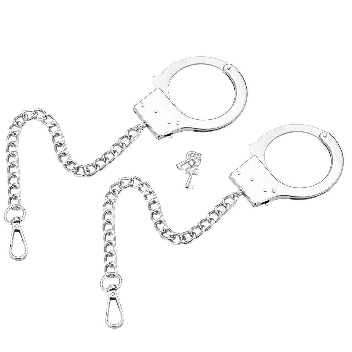 Adjustable O-Ring Metal Handcuffs for BDSM and Bondage Play - Safe and Versatile - Sexdoll.Sex