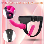 Adjustable Strapless Strap On Harness with Dual Realistic Dildos - Sexdoll.Sex