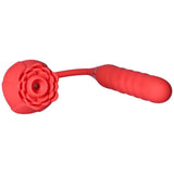 Air Pulse Rose and Ribbed Dildo Vibrator - Dual Pleasure Toy - Sexdoll.Sex