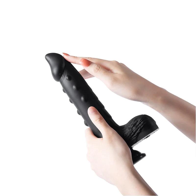 Alger 8-Inch Thrusting Black Dragon Dildo - Vibrating Self-Thrusting Toy - Sexdoll.Sex