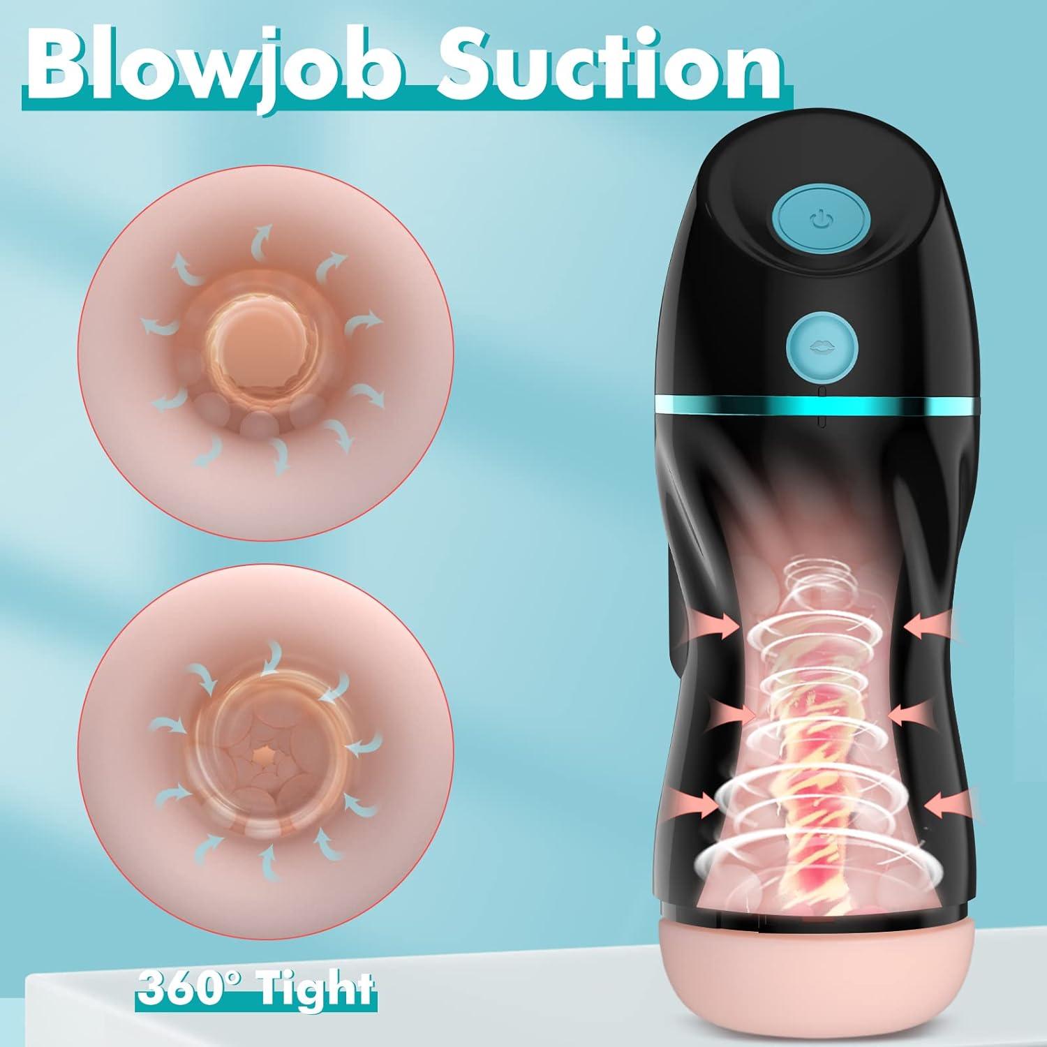 Automatic Sucking Male Masturbator - 7 Vibrations, 3 Suction Modes, USB Rechargeable - Sexdoll.Sex