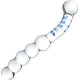 Beaded and Curved Glass Dildo for G-Spot and P-Spot Stimulation - Sexdoll.Sex