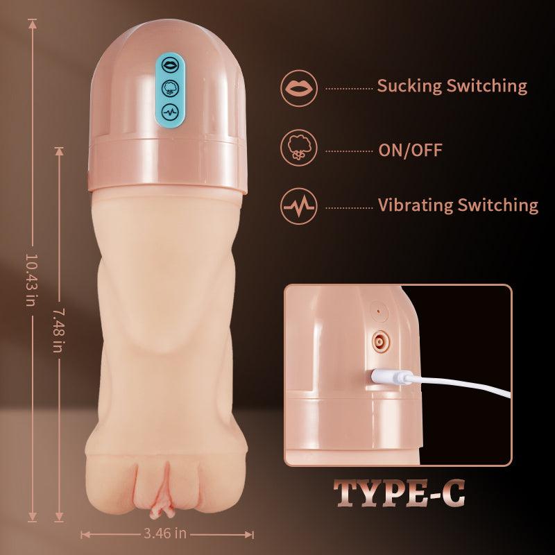 Beate - 5 Sucking & 10 Vibrating Vagina Masturbation Cup - Sexdoll.Sex