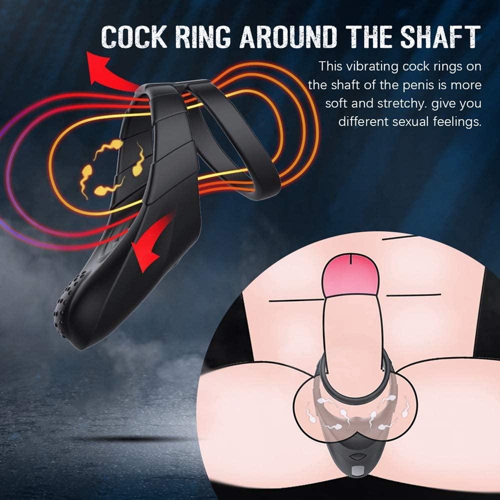 BestGSpot 10 Vibration Modes Double Circles with Taint Teaser Penis Rings - Sexdoll.Sex