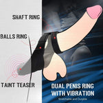 BestGSpot 10 Vibration Modes Double Circles with Taint Teaser Penis Rings - Sexdoll.Sex