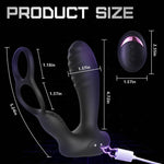 BestGSpot 10 Vibrations Heating Function Remote Control Anal Plug with Dual Cock Rings - Sexdoll.Sex