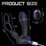 BestGSpot 10 Vibrations Heating Function Remote Control Anal Plug with Dual Cock Rings - Sexdoll.Sex