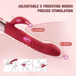 BestGSpot 3-IN-1 Retractable Burgundy Heated Vibrator - Sexdoll.Sex