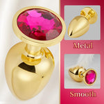 BestGSpot 3 Pieces Gold Jewelled Aluminium Butt Plug - Sexdoll.Sex