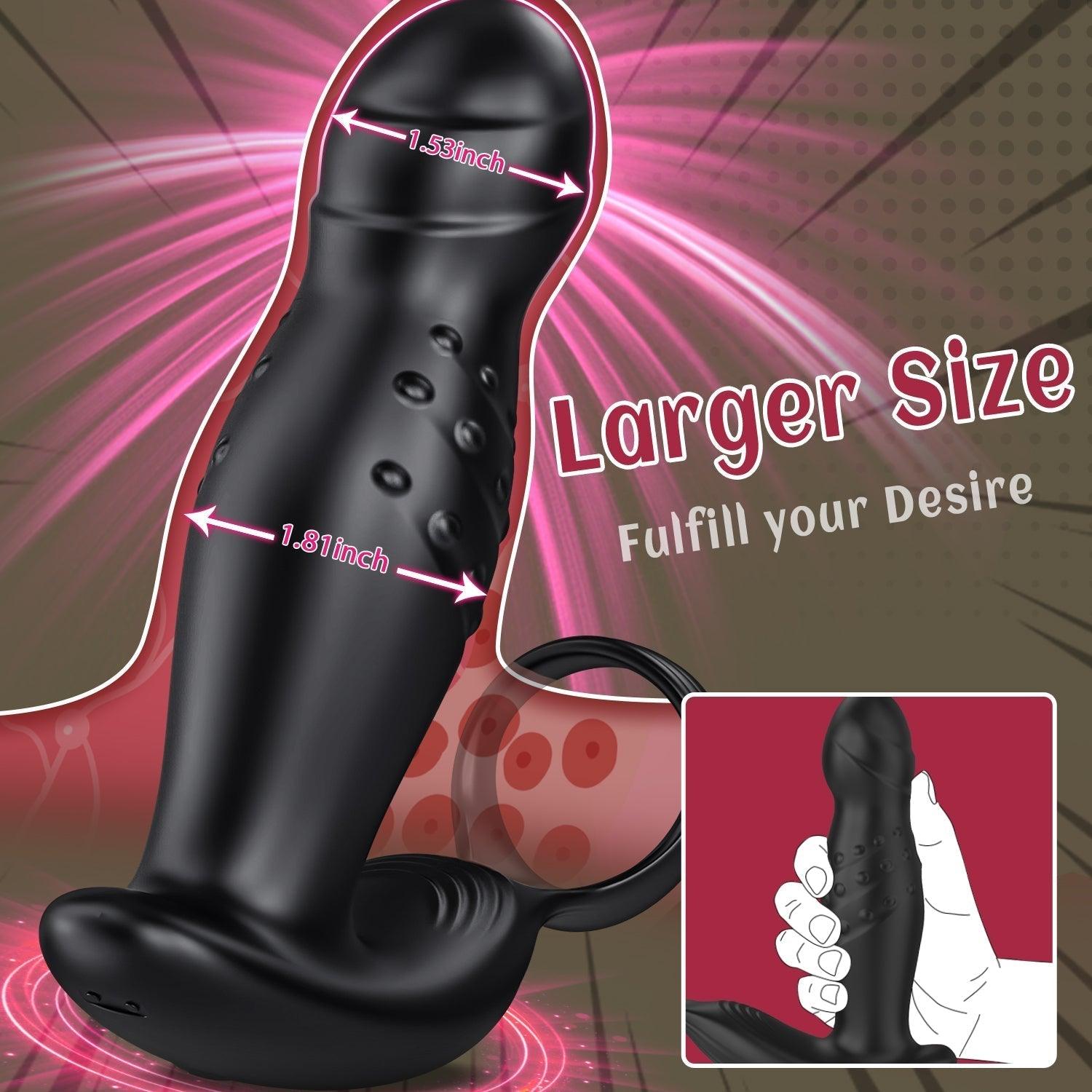 BestGSpot 360° Rotating and Vibrating Anal Vibrator with Silicone Cock Ring - Sexdoll.Sex