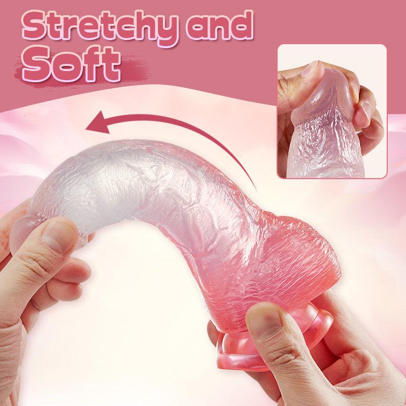 BestGSpot Crystal Jelly Silicone Lifelike Dildo with Suction Cup 8.07 Inch - Sexdoll.Sex