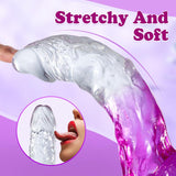 BestGSpot Gradient Color Lifelike Clear G Spot Silicone Purple Dildo with Suction Cup Anal Plug 9.05 Inch - Sexdoll.Sex