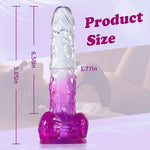 BestGSpot Gradient Color Lifelike Clear G Spot Silicone Purple Dildo with Suction Cup Anal Plug 9.05 Inch - Sexdoll.Sex