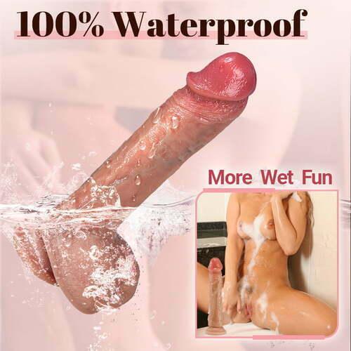 BestGSpot IPX7 Waterproof 7 Thrusting Swinging 10 Vibrating Heating Lifelike Dildo 8.46 Inch - Sexdoll.Sex