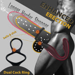 BGS Wearable Prostate Massager 10 Quiet Vibrations Dual Cock Ring - Sexdoll.Sex