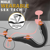 BGS Wearable Prostate Massager 10 Quiet Vibrations Dual Cock Ring - Sexdoll.Sex